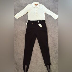 Tory Burch Black Pants with Gold Accent